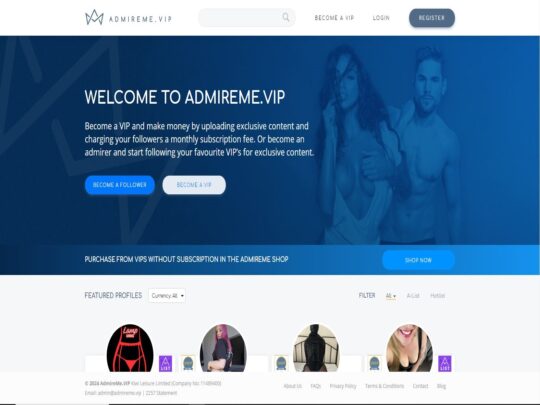 AdmireMe.VIP review, a site that is one of many popular Premium OnlyFans Sites