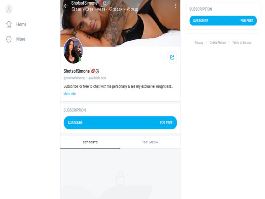 ShotsofSimone review, a site that is one of many popular Free Onlyfans Accounts