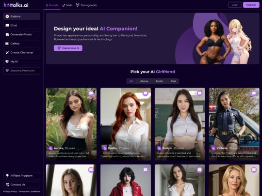 Hottalks review, a site that is one of many popular AI Porn Sites