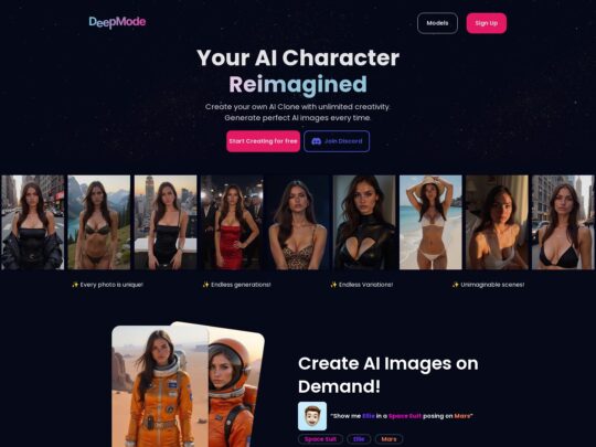 DeepMode review, a site that is one of many popular AI Porn Sites